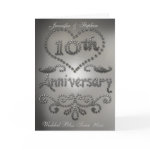 Punched Tin Look 10th Wedding Anniversary Card