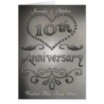 Punched Tin Look 10th Wedding Anniversary Card