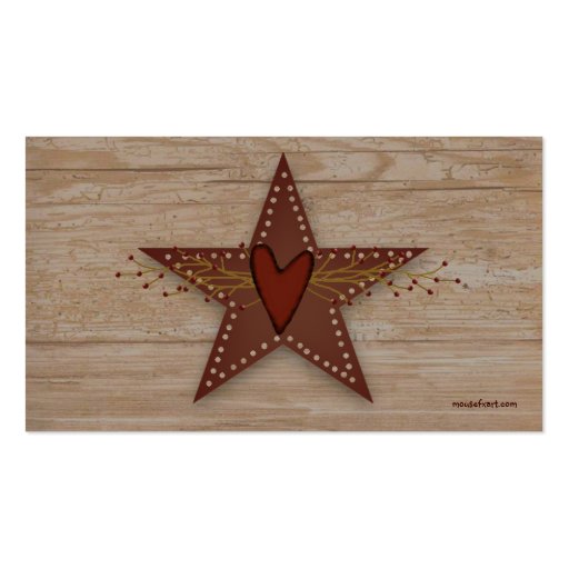 Punched Tin Star Business Card (back side)