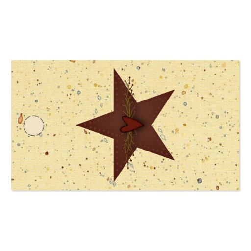 Punched Tin Star Hang Tag Business Cards