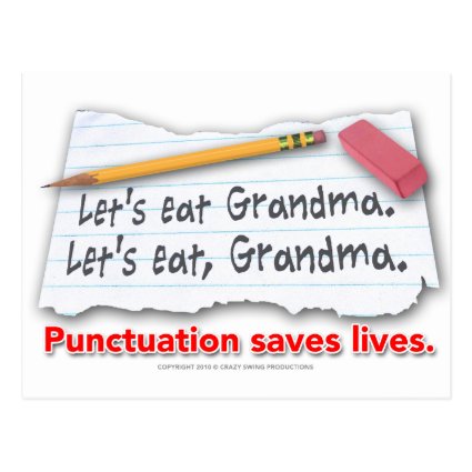 Punctuation Saves Lives Postcards