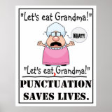 Punctuation Saves Lives - Poster