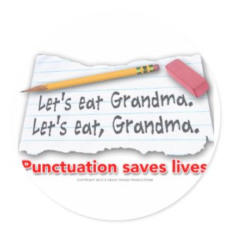 Punctuation Saves Lives Sticker