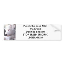PUNISH THE DEED NOT THE BREED BUMPER STICKER bumper stickers