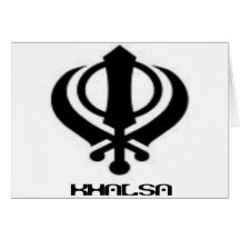 Punjabi Khanda Sikh Khalsa Design Merchandise Greeting Cards