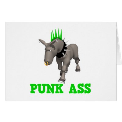 Punk Ass (Donkey) greeting cards