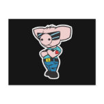 punk bad ass pig post cards