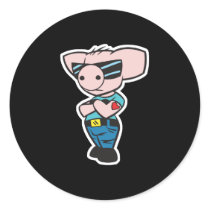 punk bad ass pig stickers by doonidesignsanimals punk bad ass pig stickers