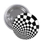 Punk black and white abstract checkerboard pin
