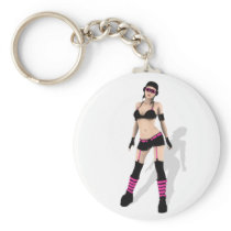 Punk Bomber Pilot Goth Pin Up Key Chains