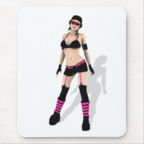 Punk Bomber Pilot Goth Pin Up mousepads