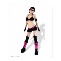 Punk Bomber Pilot Goth Pin Up Poster posters