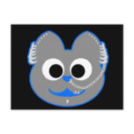 Punk Boy Kat Blue - Gray Postcards
