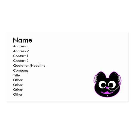 Punk Boy Kat Purple Business Card Templates