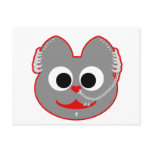 Punk Boy Kat Red - Gray Postcard