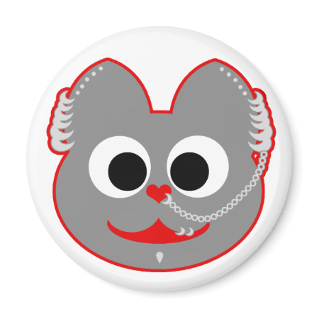 Punk Boy Kat Red - Gray Refrigerator Magnet Punk Boy Kat Red - Gray Refrigerator Magnet