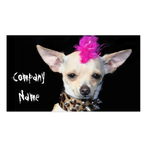 Punk Chihuahua Business Cards (front side)