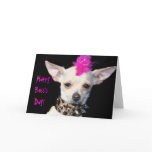 Punk Chihuahua Happy boss's day greeting card