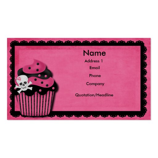 punk cupcake business card
