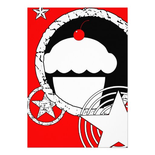 punk cupcake invite