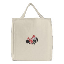 Punk Goth Winged Heart MED embroidered bags