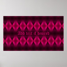 Punk hot pink diamond pattern rectangular poster