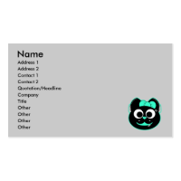 Punk kitty Green Business Card Templates