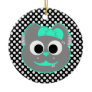 Punk kitty Green - Gray Christmas Tree Ornaments