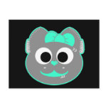 Punk kitty Green - Gray Post Card