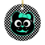 Punk kitty Green Christmas Tree Ornament
