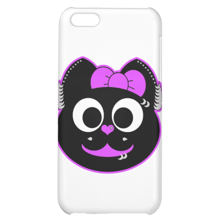 Punk kitty Purple Cover For iPhone 5C