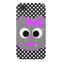 Punk kitty Purple - Gray Cases For iPhone 4