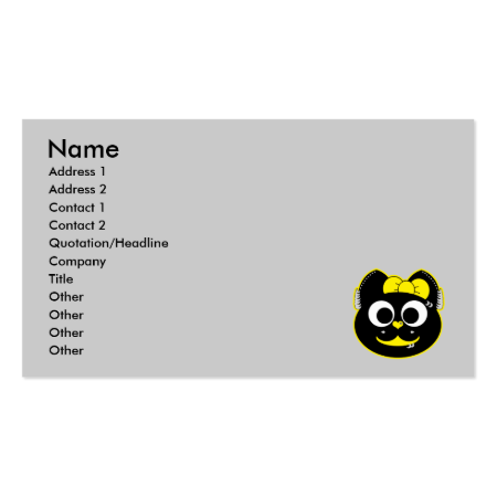 Punk kitty Yellow Business Card