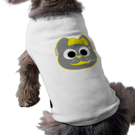 Punk kitty Yellow - Gray Dog T Shirt