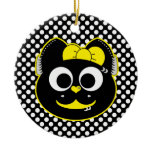 Punk kitty Yellow Christmas Ornaments