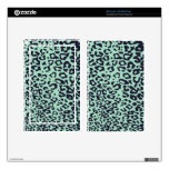 punk mint green and black cheetah pattern kindle fire skins