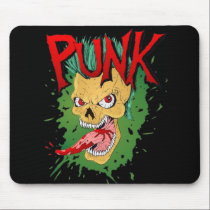 Punk Mohawk Skulled Rocker mousepads