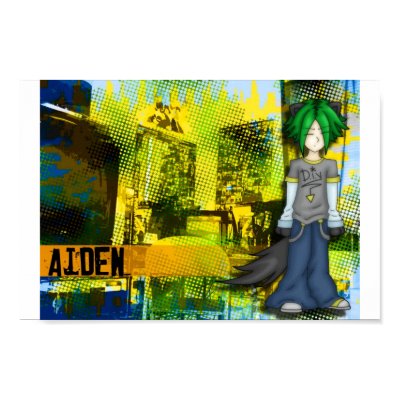 Punk Neko Aiden Wallpaper Print by KawaiiNekoChan