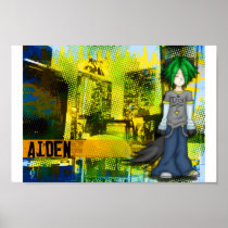 Punk Neko Aiden Wallpaper Print