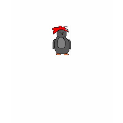 Punk Penguin with Red Hair T Shirts by sammimlamv