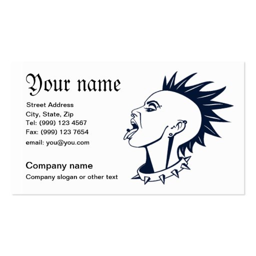 Punk piercing business card (front side)