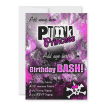 Punk Princess Birthday Bash invitations