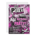 Punk Princess Birthday Party Invite invitations
