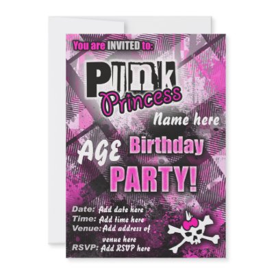 Punk Princess Birthday Party Invite by Artamatik