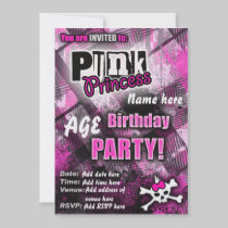 Punk Princess Birthday Party Invite invitations