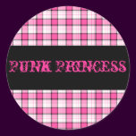 Punk Princess Pink and Black Plaid Sticker
