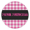 Punk Princess Pink and Black Plaid Sticker