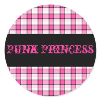 Punk Princess Pink and Black Plaid Sticker by carterboylston Punk Princess Pink and Black Plaid Sticker