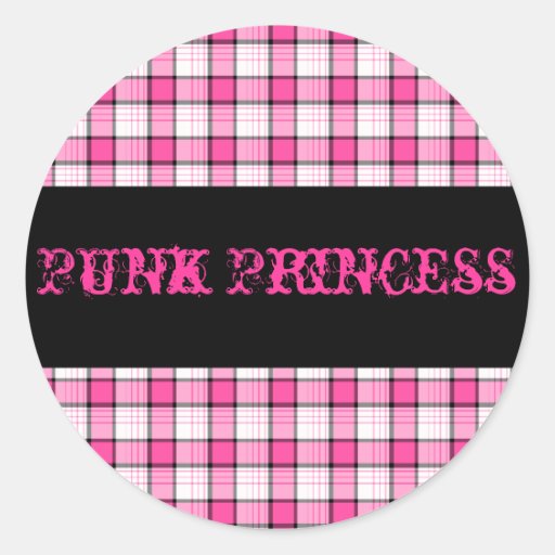 Punk Princess Pink and Black Plaid Sticker