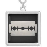 Punk Razor Blade Sterling Silver Necklace necklaces
